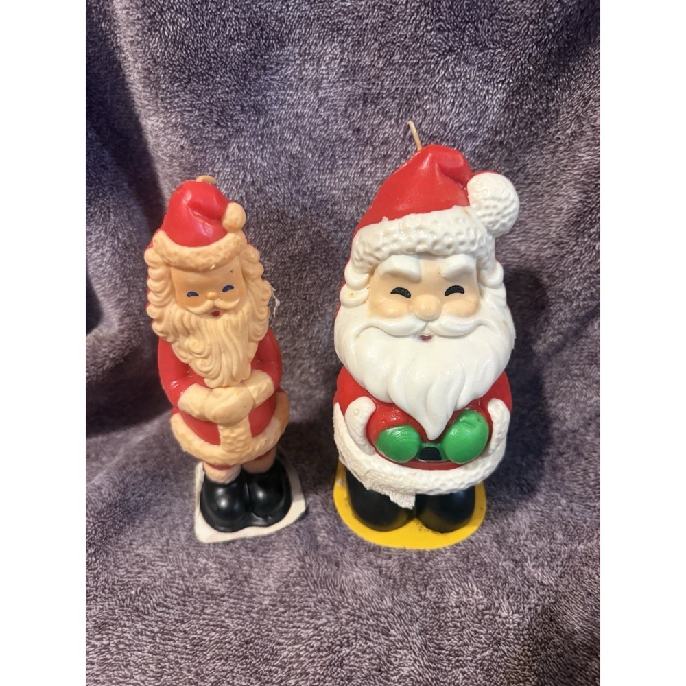Vtg Gurley or Suni brand Santa Claus wax figurines